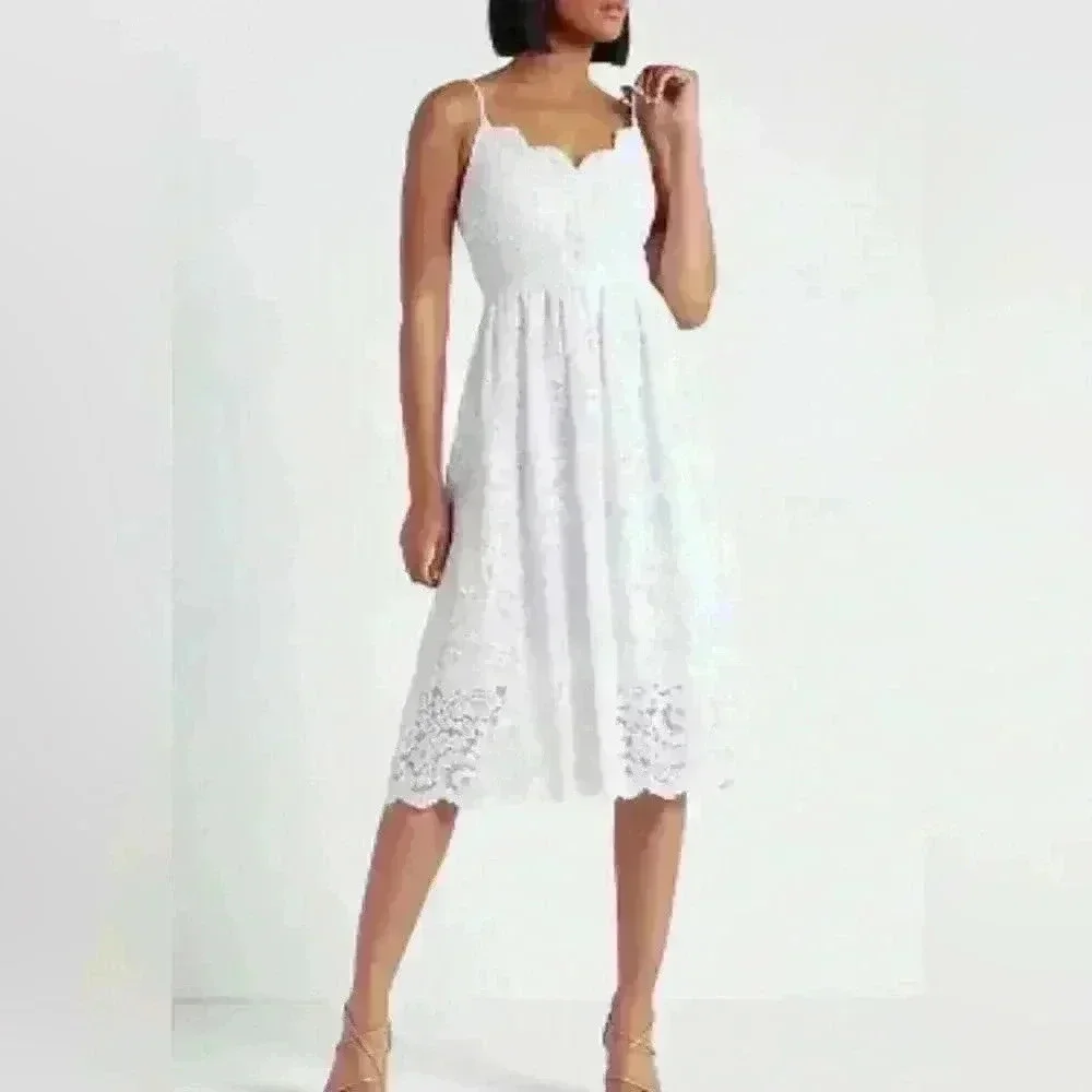 Express Lace V-Neck Midi Dress Size Small